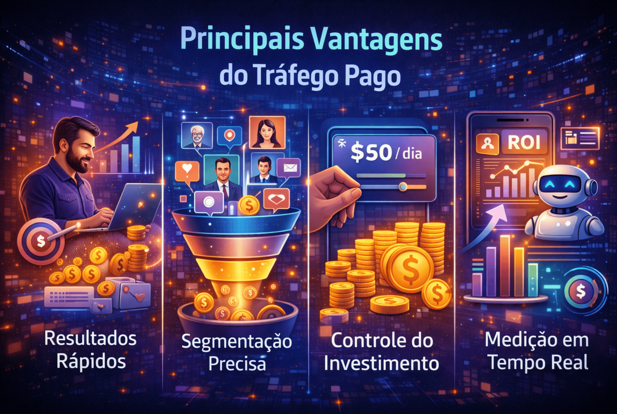 Principais vantagens do tráfego pago